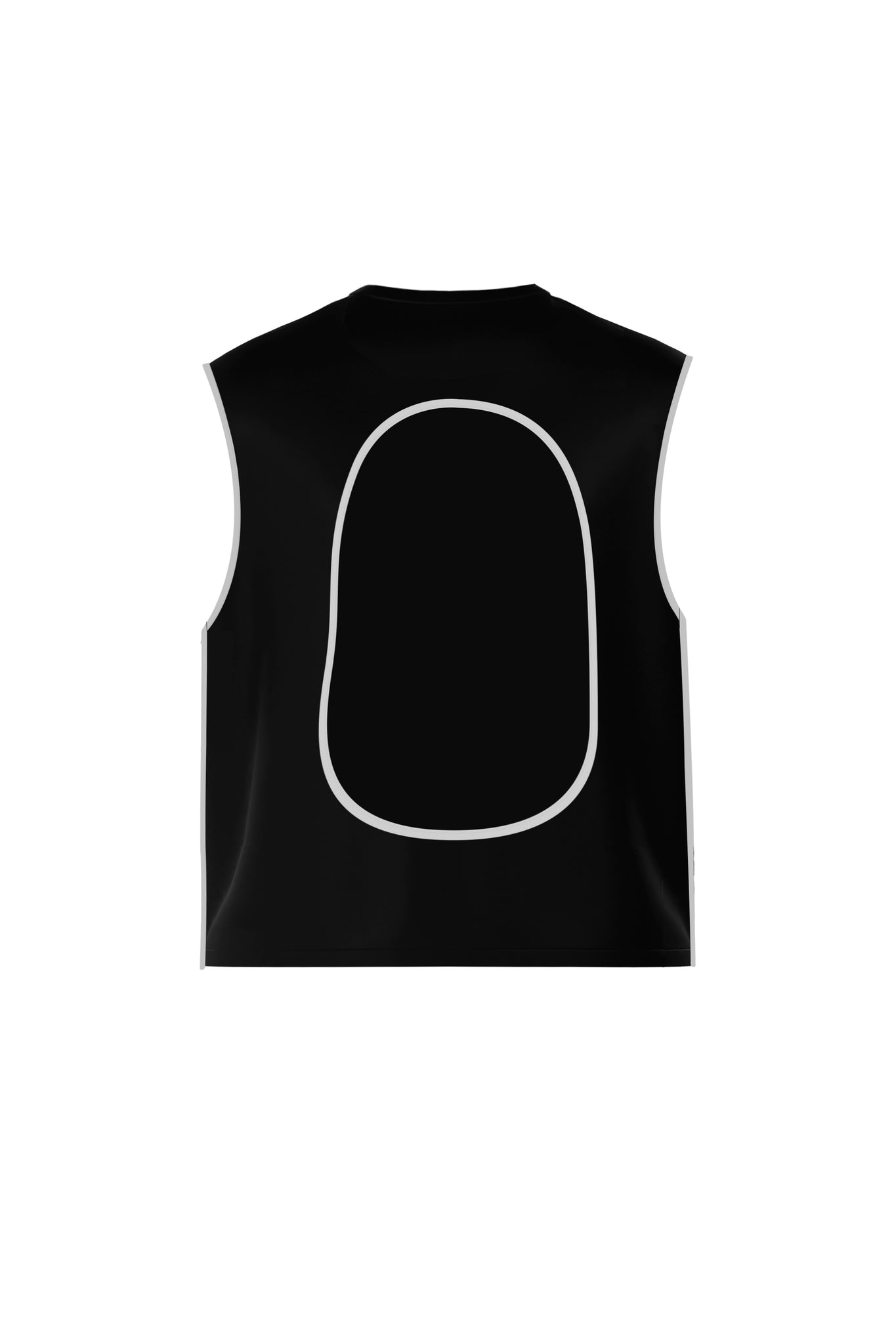 Good Energy Black Sleeveless T-shirt With White Piping