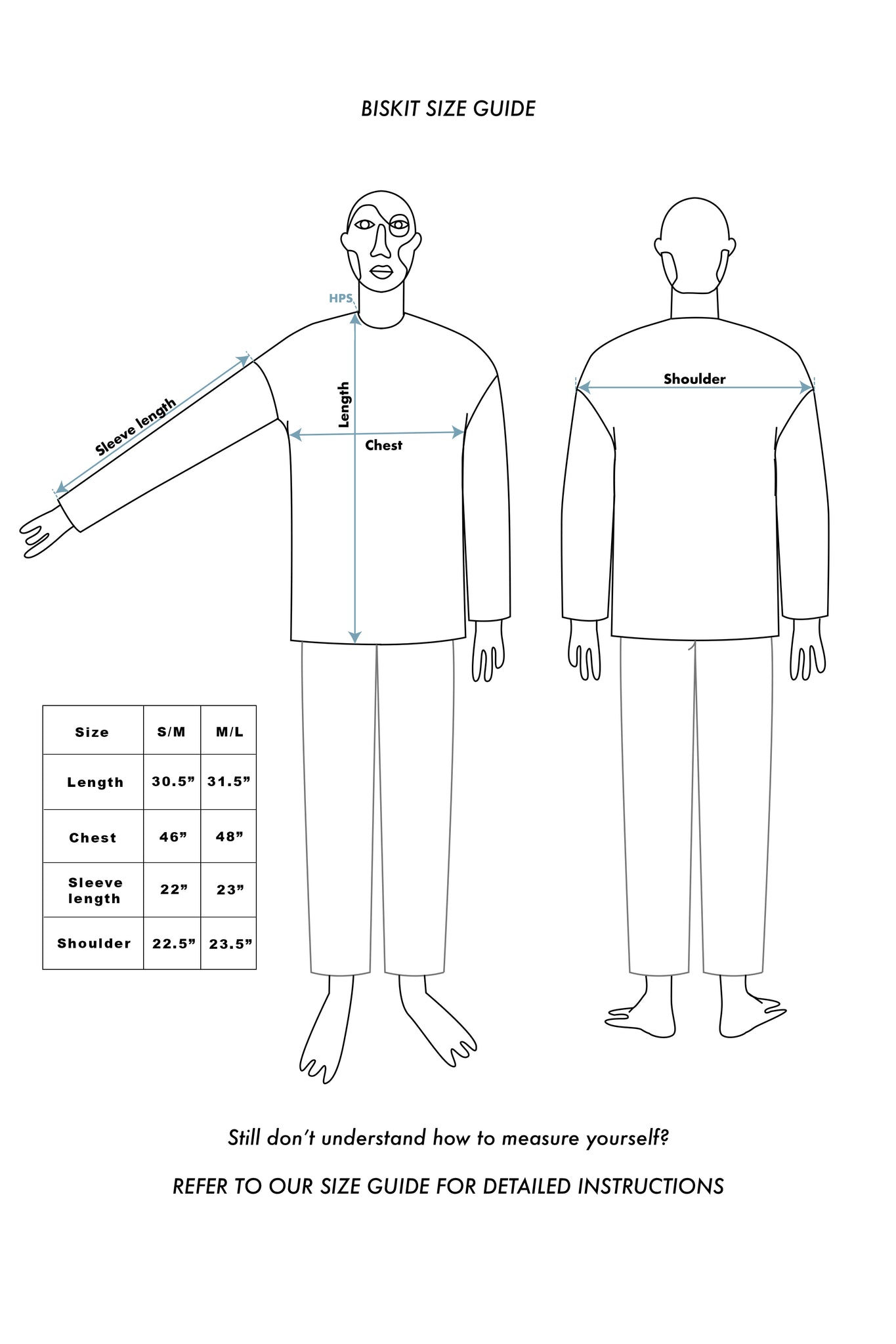 We do not follow standard sizing - Please refer to our size guide for more information on how to check your measurements.
